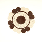 Brown Cotton Braided Round Placemat, Handcrafted