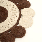 Brown Cotton Braided Round Placemat, Handcrafted