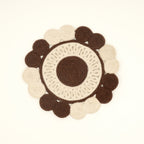 Brown Cotton Braided Round Placemat, Handcrafted