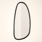 Abstract Wall Mirror in Black Wash Mango Wood
