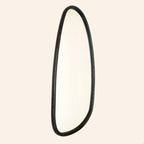 Abstract Wall Mirror in Black Wash Mango Wood