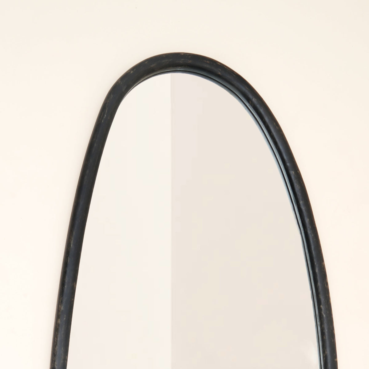 Abstract Wall Mirror in Black Wash Mango Wood