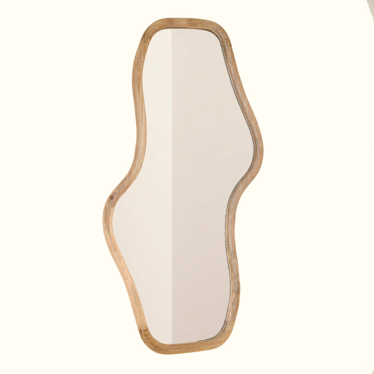 Smooth Curve Mango Wood Wall Mirror 90x170cm