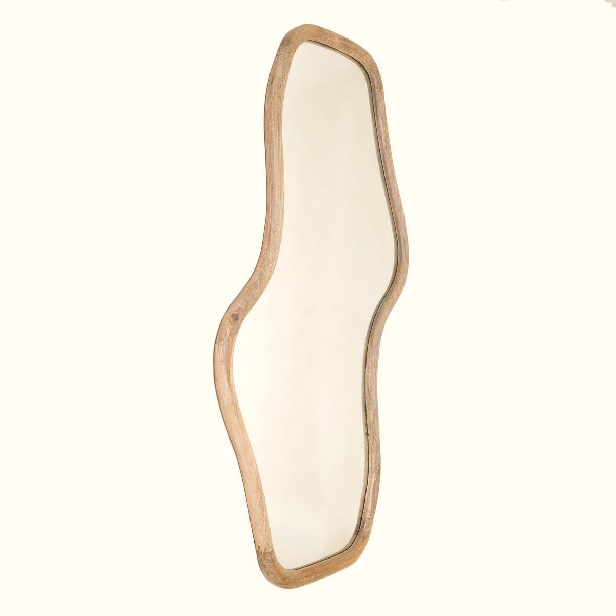 Smooth Curve Mango Wood Wall Mirror 90x170cm