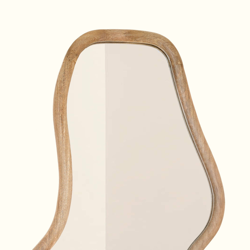 Smooth Curve Mango Wood Wall Mirror 90x170cm