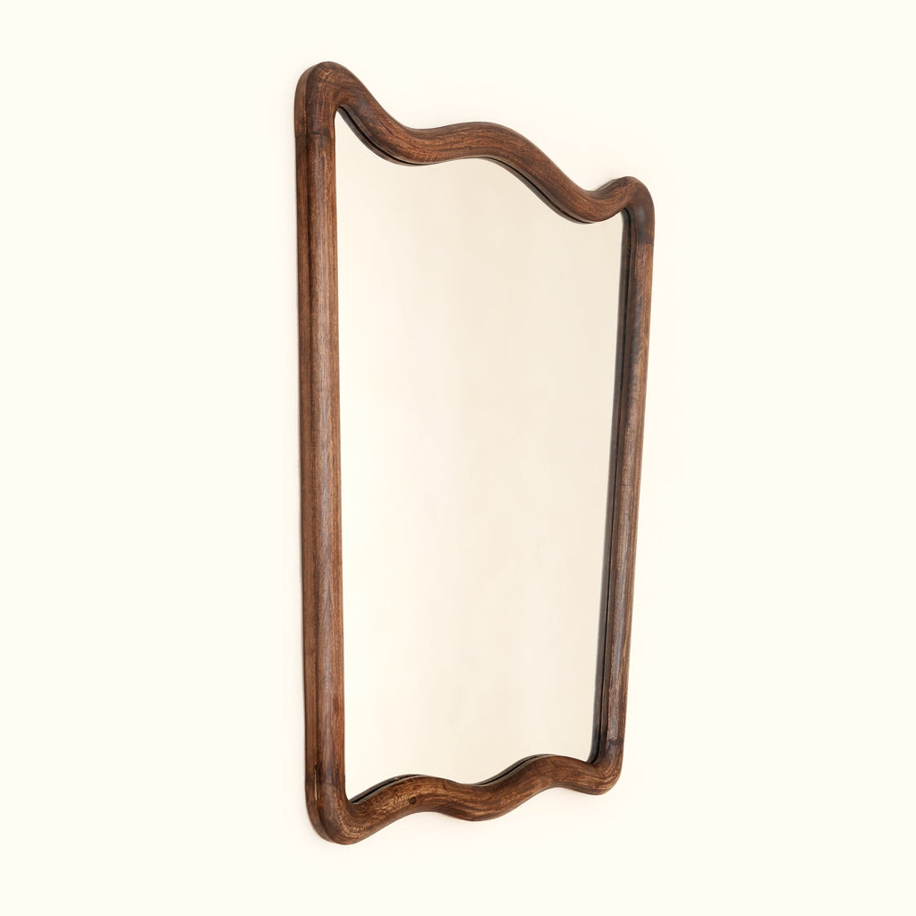 Soft Wave Mango Wood Wall Mirror 75x100cm