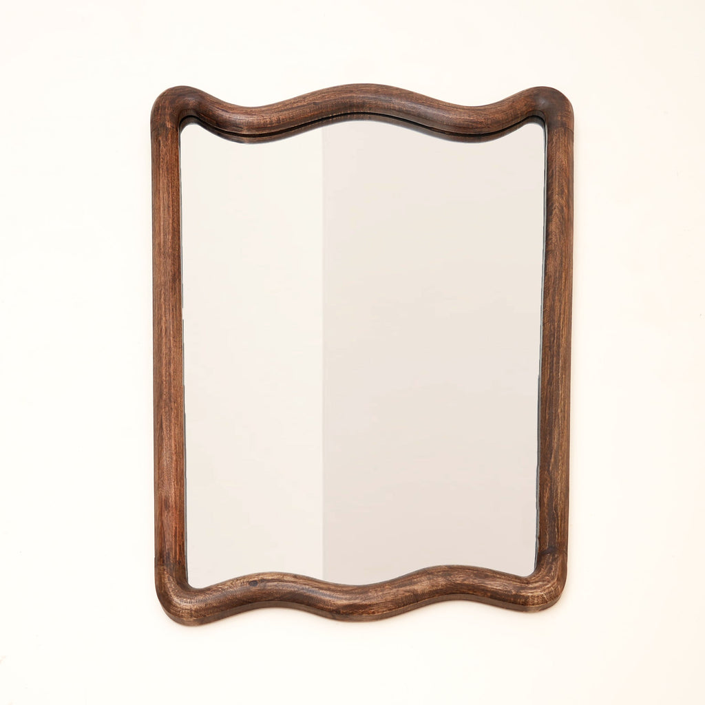 Soft Wave Mango Wood Wall Mirror 75x100cm
