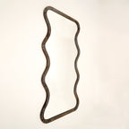 Wave Frame Mirror in Antique Brown Mango Wood 90x180cm