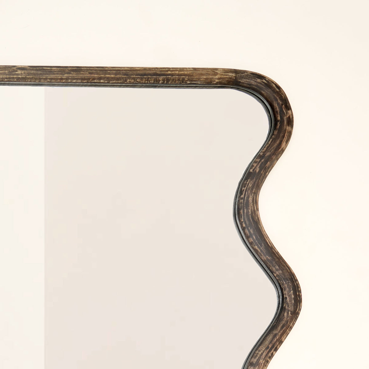 Wave Frame Mirror in Antique Brown Mango Wood 90x180cm