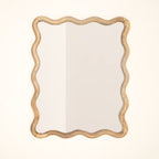 Wavy Rattan Wall Mirror in Mango Wood 90x120cm
