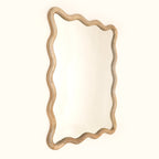 Wavy Rattan Wall Mirror in Mango Wood 90x120cm