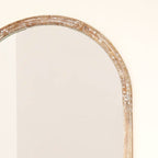 Semi Round Wall Mirror in Antique White Mango Wood