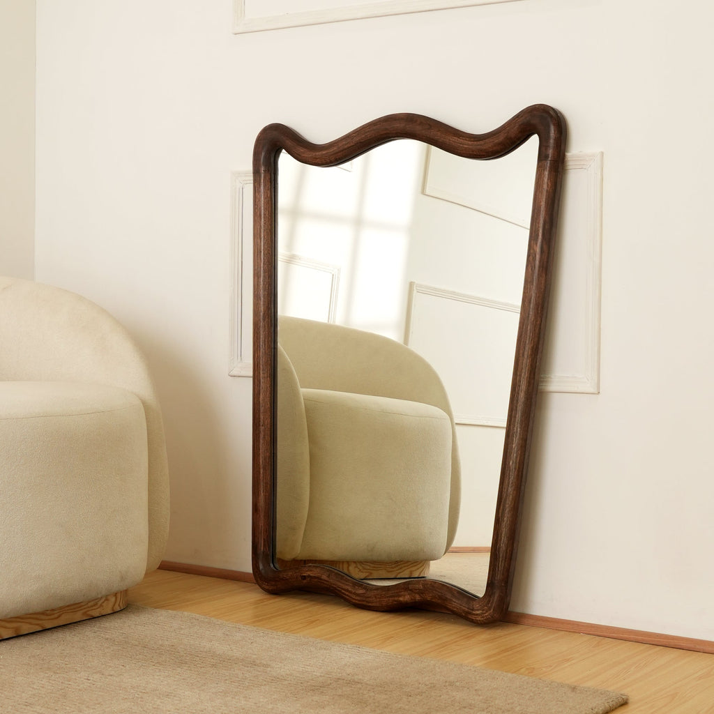 Soft Wave Mango Wood Wall Mirror 75x100cm