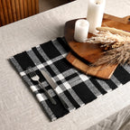 Charcoal Checker Polyester Placemat for Dining