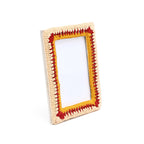 Golden Amber Beaded Photo Frame 4x6 Inch, Artisan