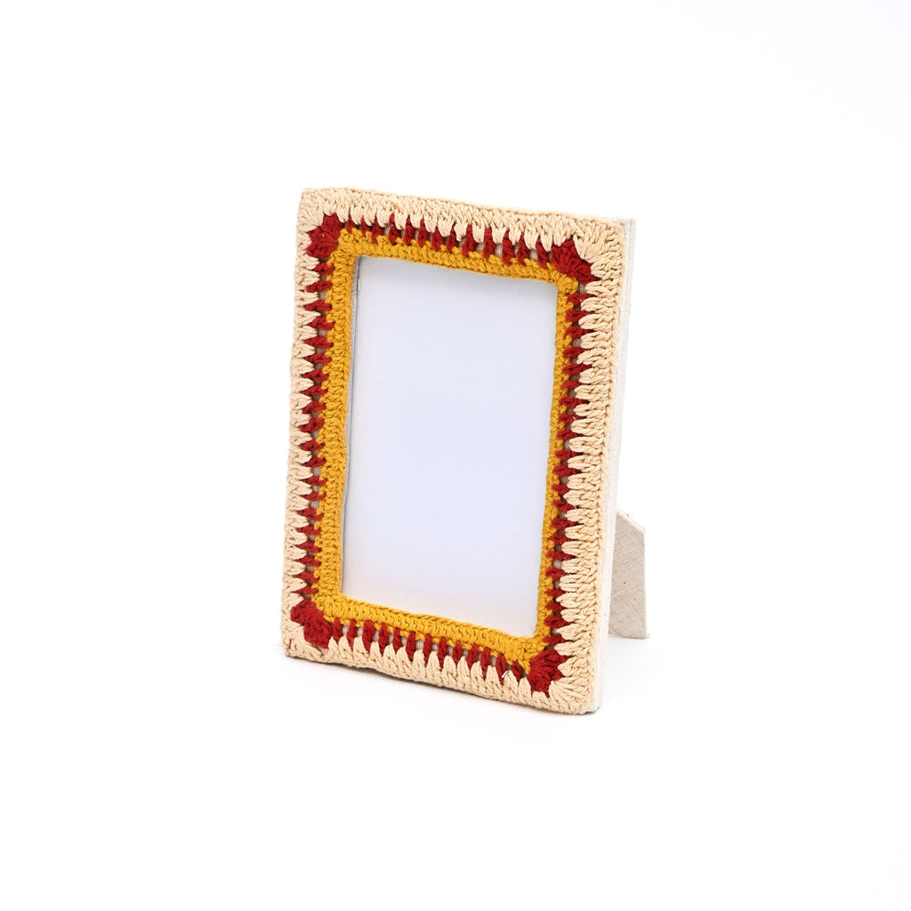 Golden Amber Beaded Photo Frame 4x6 Inch, Artisan