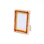 Golden Amber Beaded Photo Frame 4x6 Inch, Artisan
