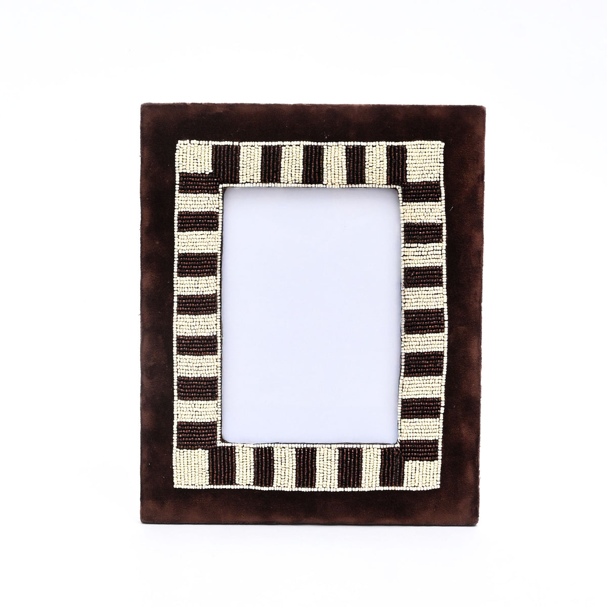 Classic Mocha Striped Photo Frame 5x7 Inch, Brown