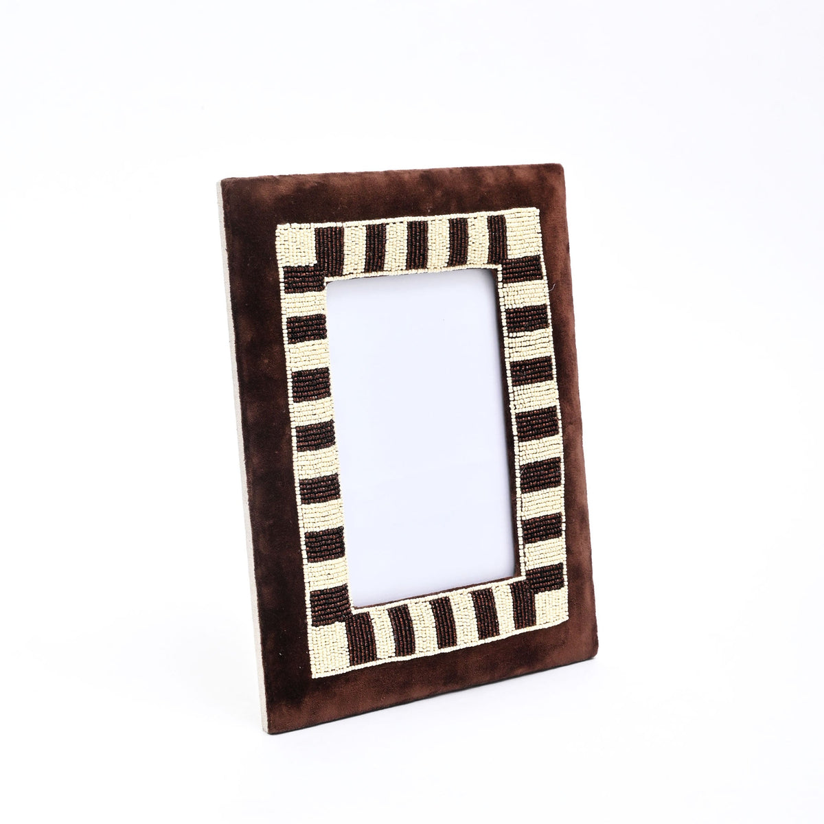 Classic Mocha Striped Photo Frame 5x7 Inch, Brown