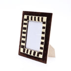 Classic Mocha Striped Photo Frame 5x7 Inch, Brown