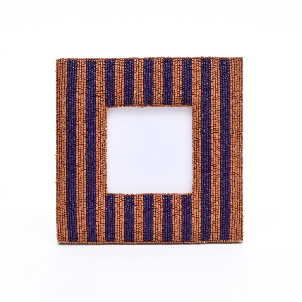 Royal Plum & Cocoa Beaded Photo Frame 4x4 Inch