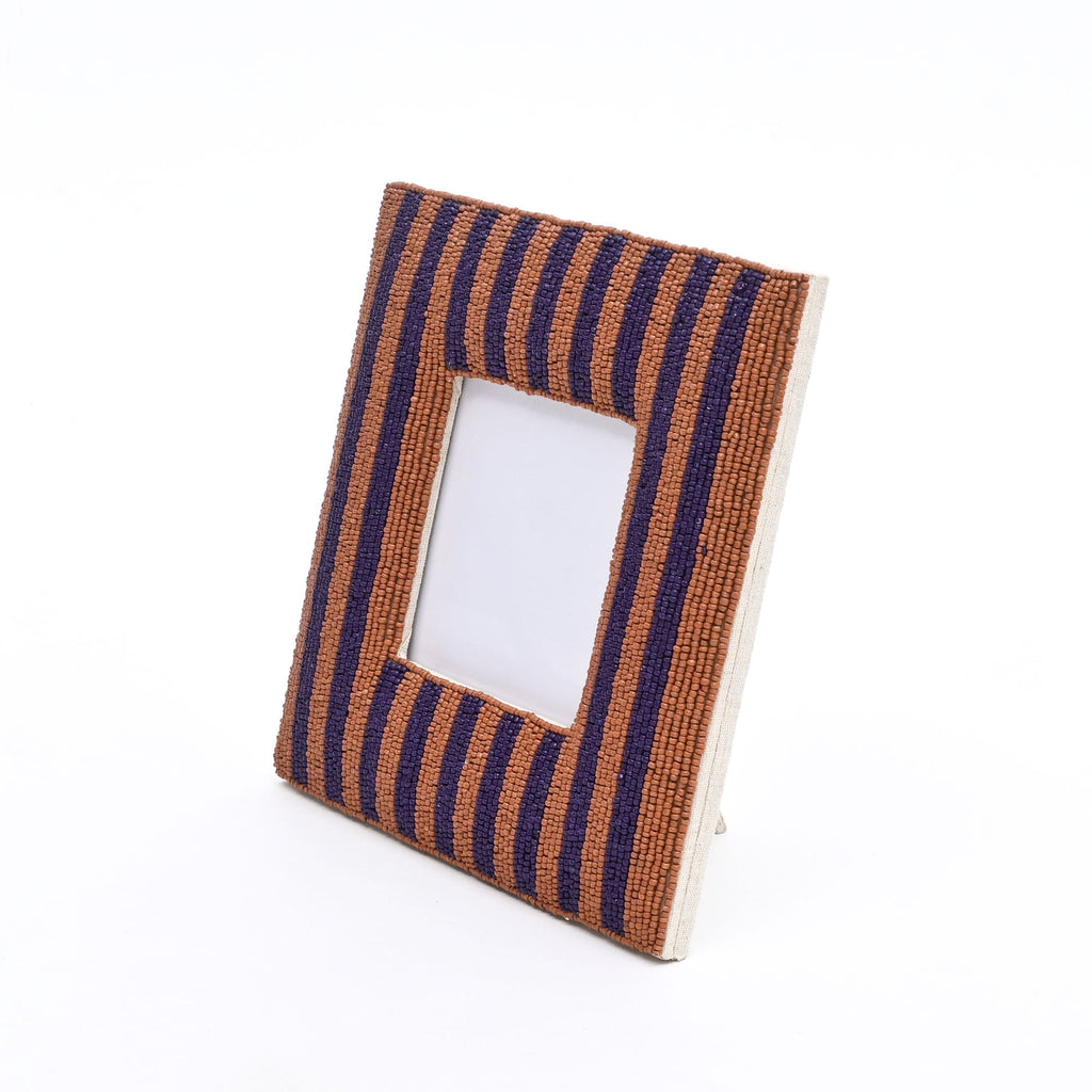 Royal Plum & Cocoa Beaded Photo Frame 4x4 Inch