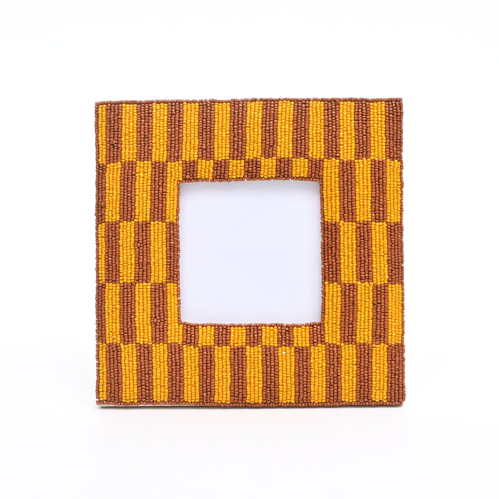 Rustic Brown Beaded Photo Frame 4x4 Inch