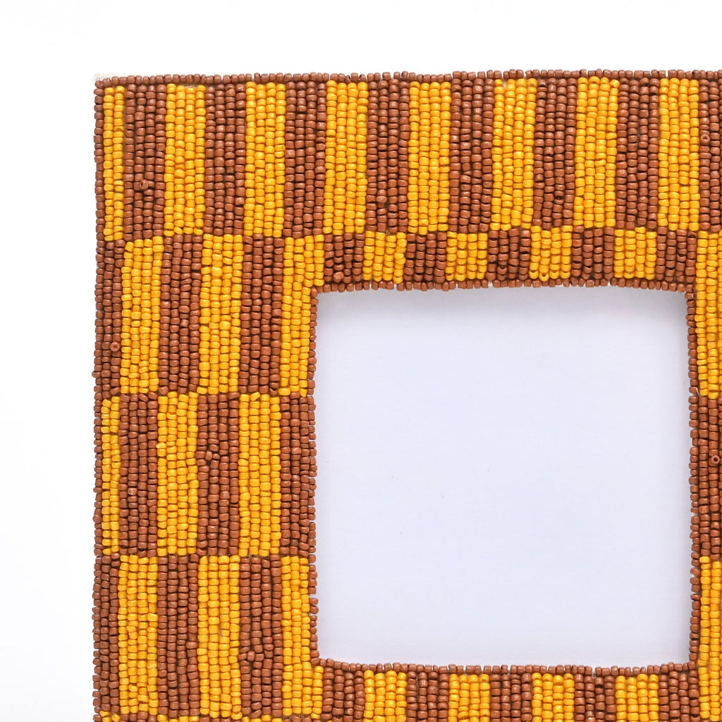 Rustic Brown Beaded Photo Frame 4x4 Inch