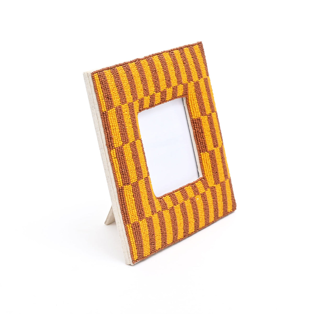 Rustic Brown Beaded Photo Frame 4x4 Inch