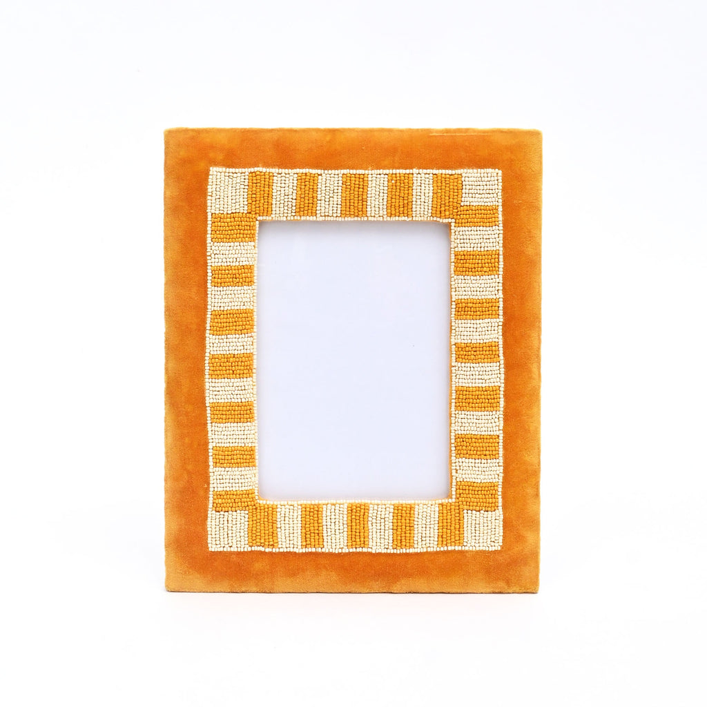 Sandstone Striped Photo Frame 5x7 Inch, Yellow & Beige