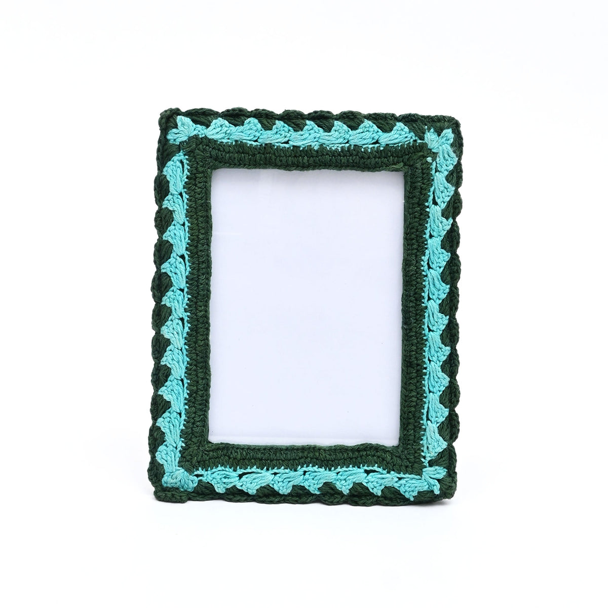 Sage Serenity Crochet Photo Frame 5x7 Inch, Green