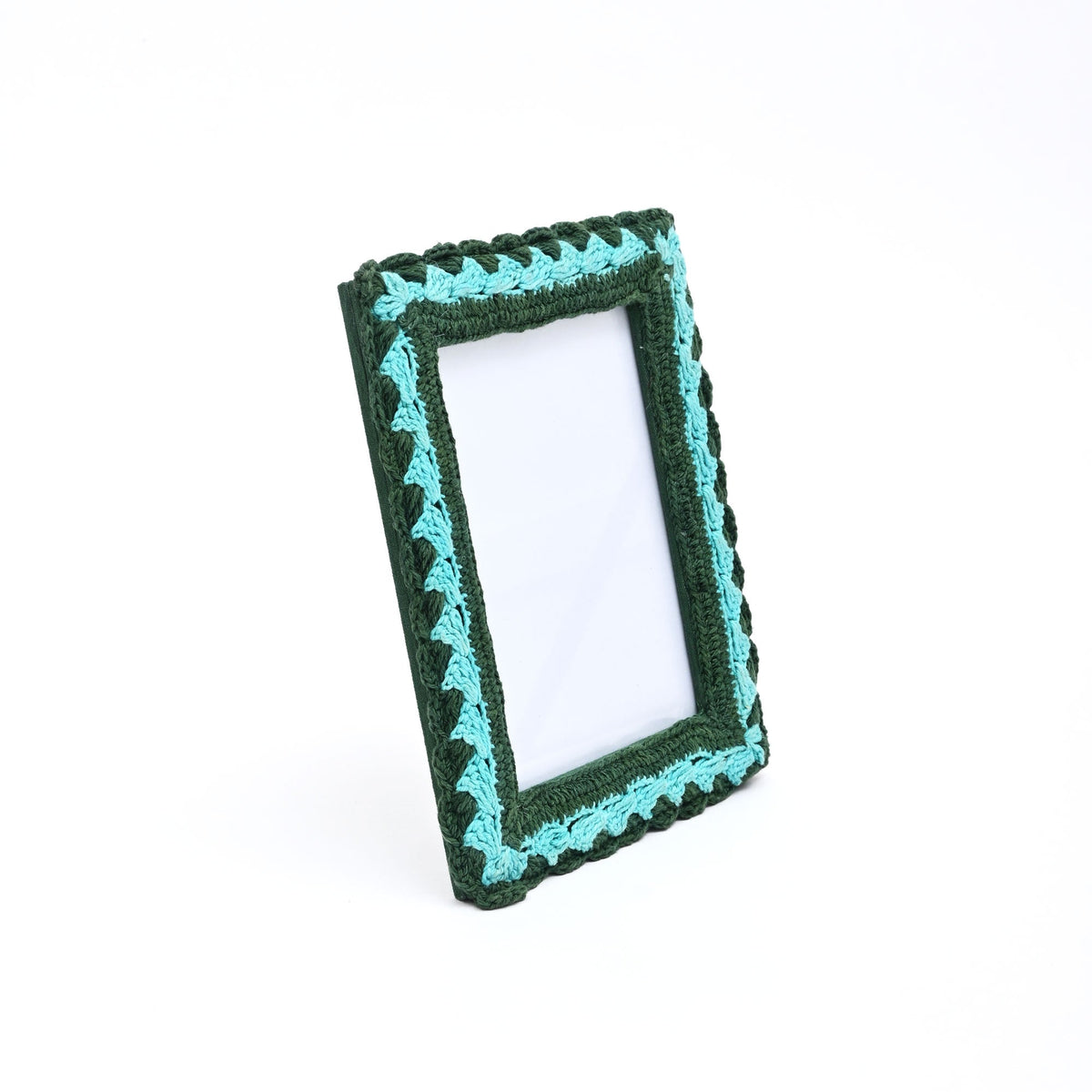 Sage Serenity Crochet Photo Frame 5x7 Inch, Green