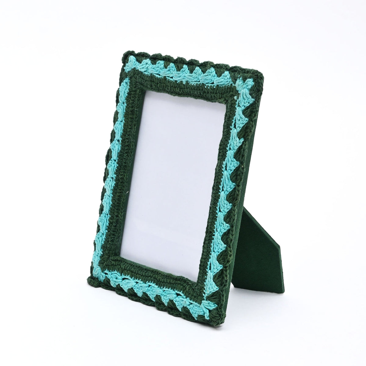 Sage Serenity Crochet Photo Frame 5x7 Inch, Green