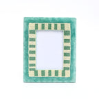 Sage Stripe Beaded Embroidered Photo Frame 5x7 Inch