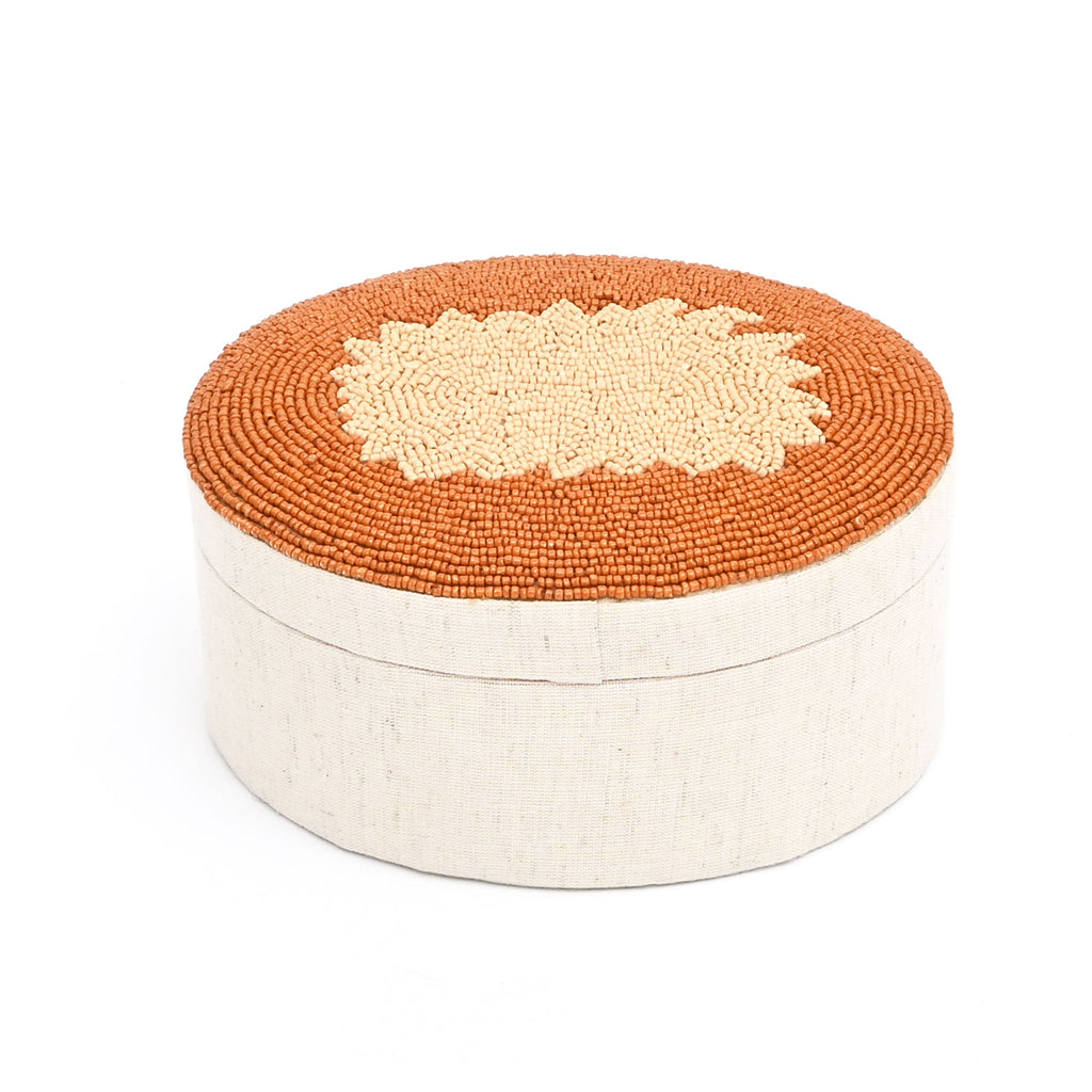 Amber Elegance Beaded Oval Keepsake Box 7x5 Inch