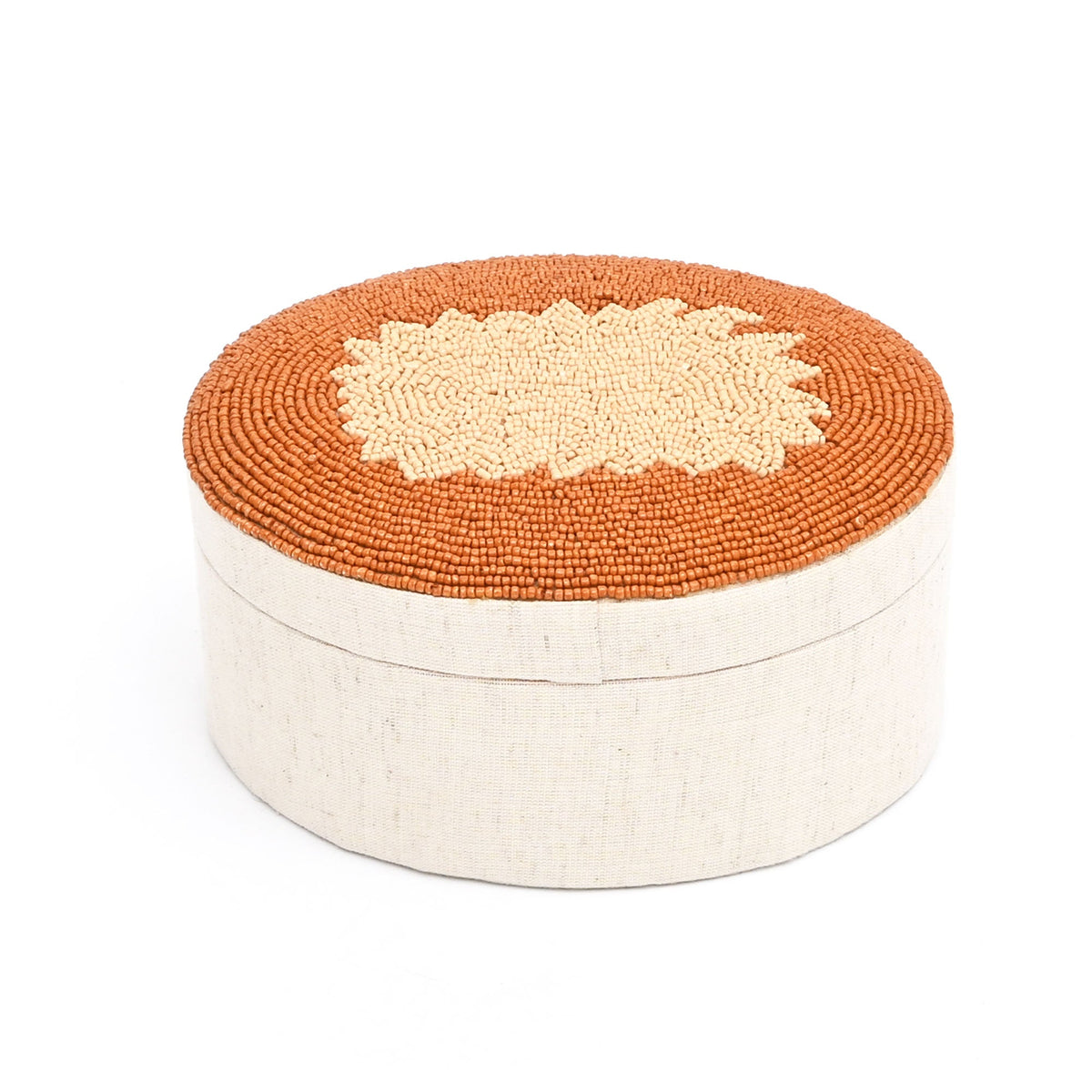 Amber Elegance Beaded Oval Keepsake Box 7x5 Inch