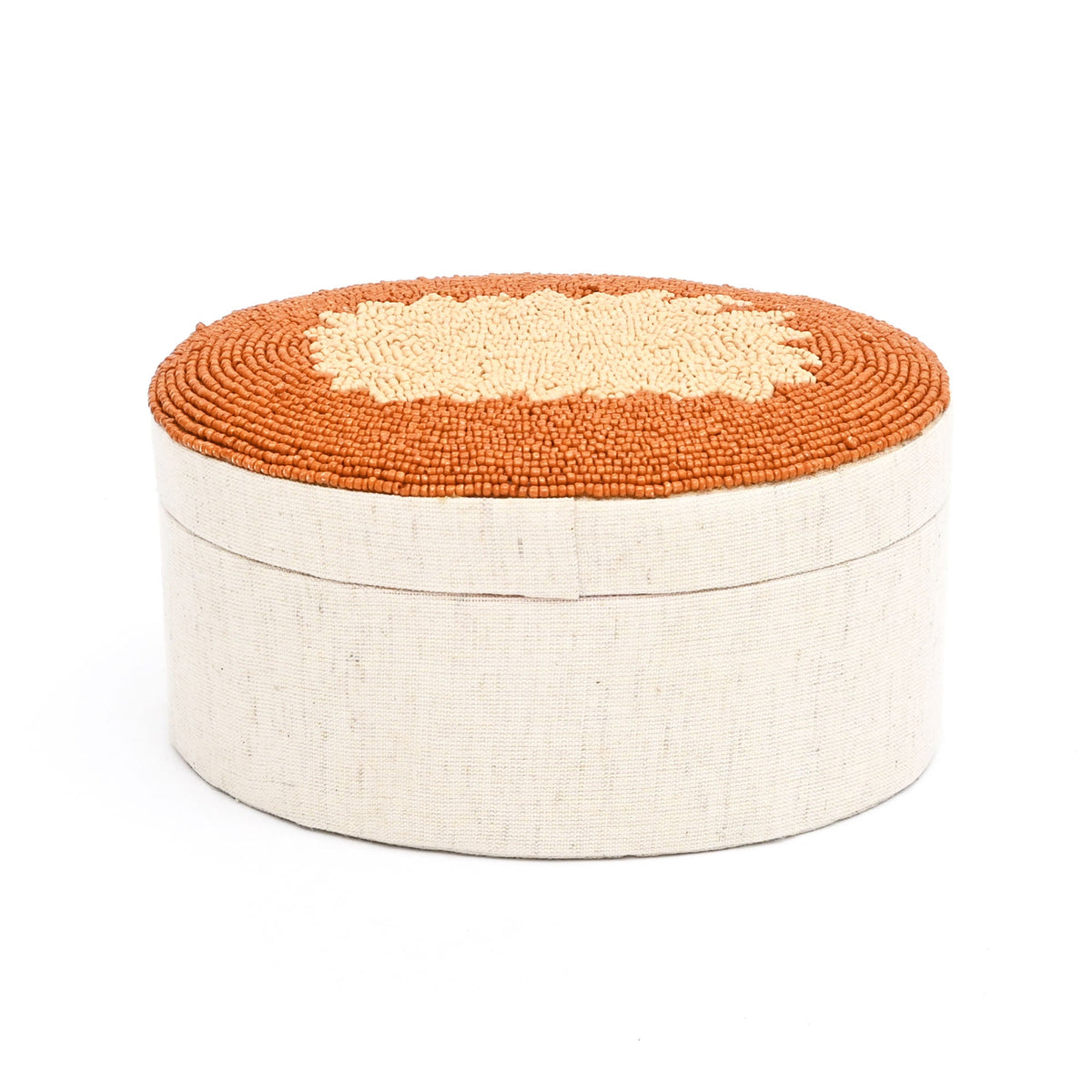 Amber Elegance Beaded Oval Keepsake Box 7x5 Inch