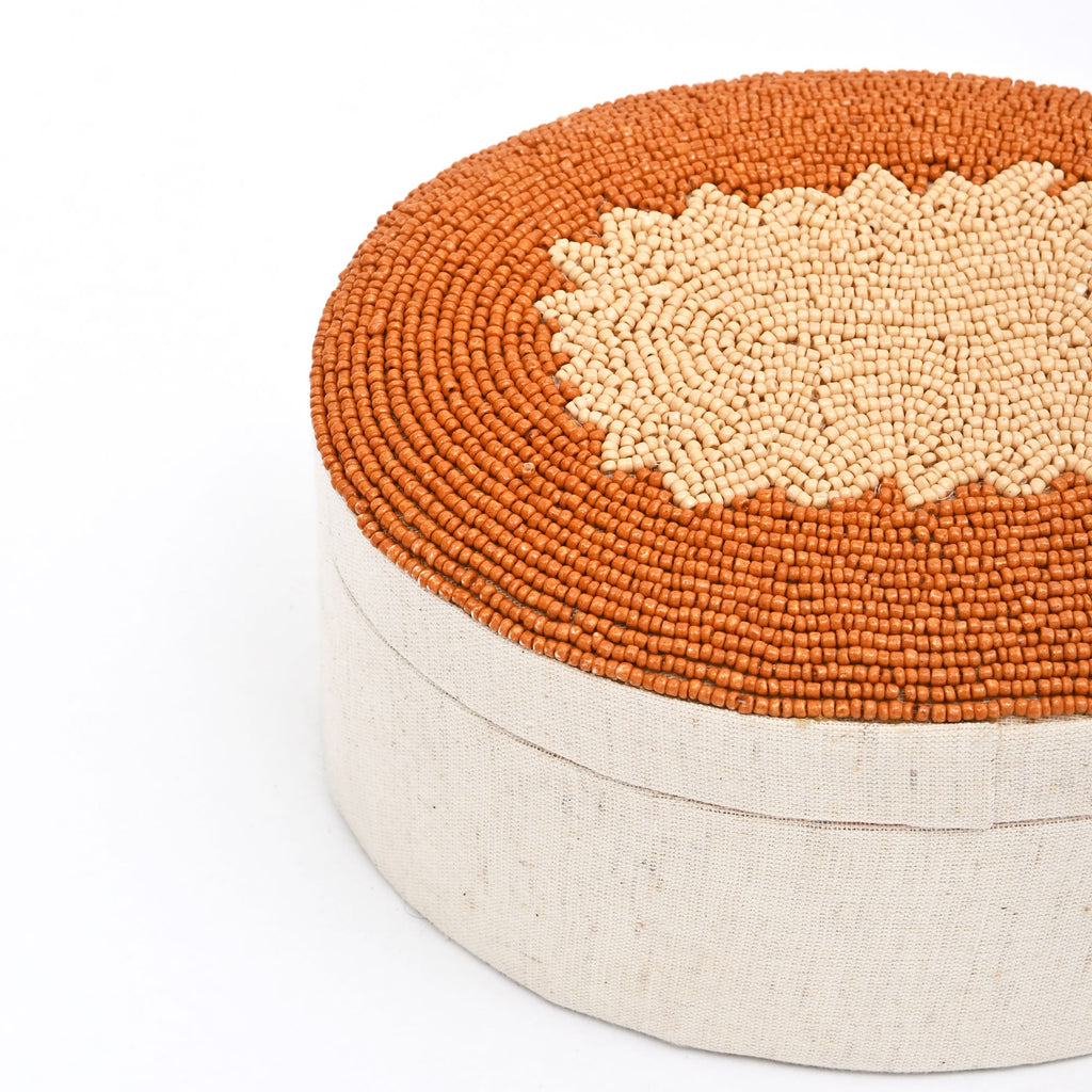 Amber Elegance Beaded Oval Keepsake Box 7x5 Inch