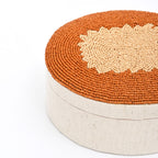 Amber Elegance Beaded Oval Keepsake Box 7x5 Inch