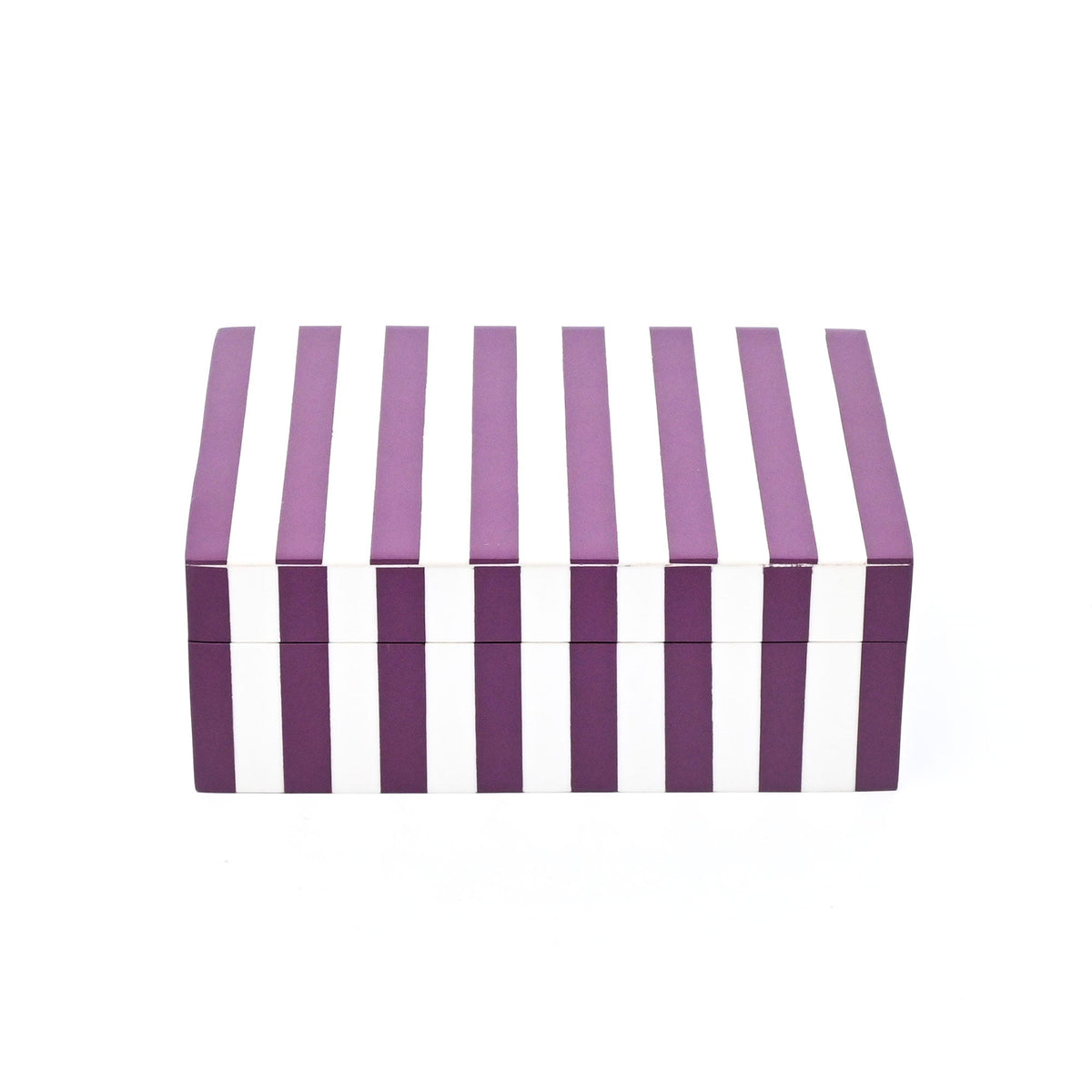 Purple Striped Resin Storage Box Glossy MDF