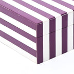 Purple Striped Resin Storage Box Glossy MDF