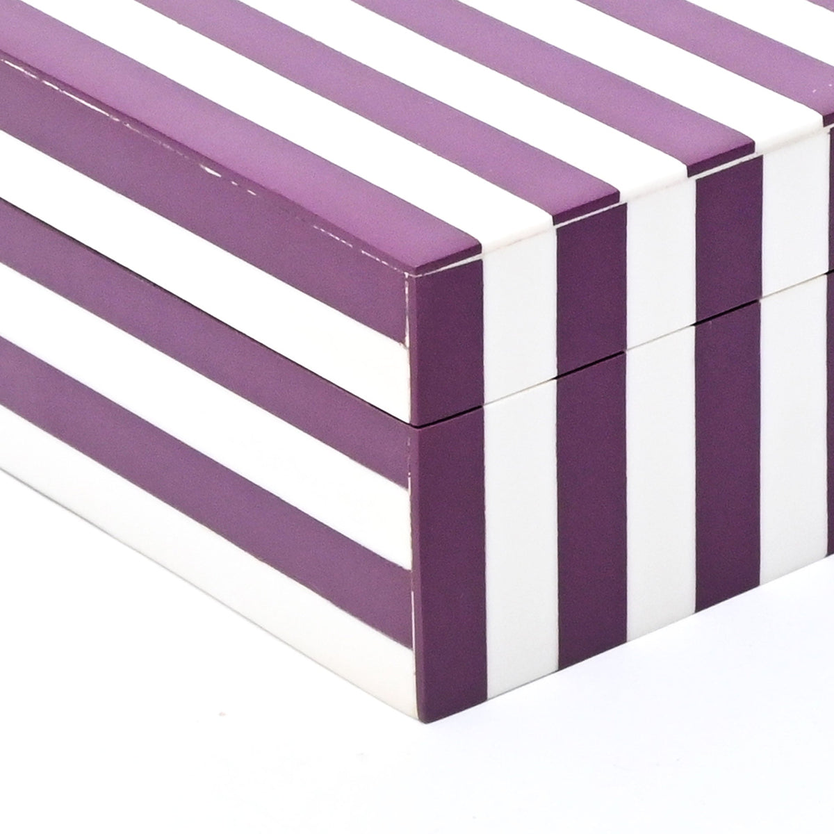 Purple Striped Resin Storage Box Glossy MDF