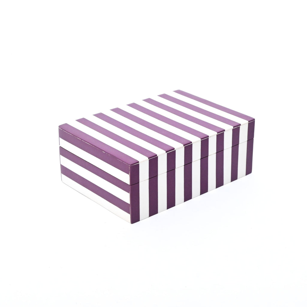 Purple Striped Resin Storage Box Glossy MDF