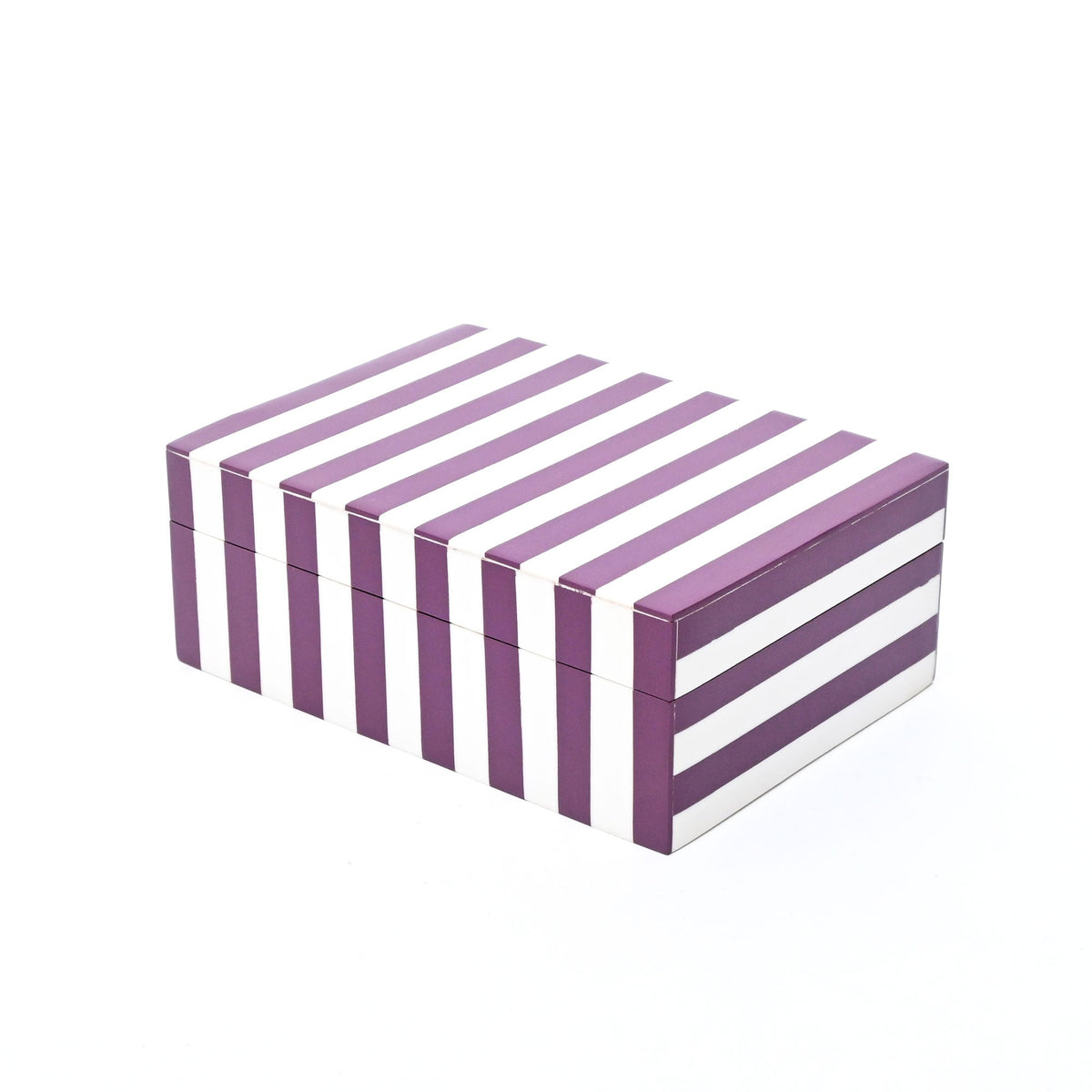 Purple Striped Resin Storage Box Glossy MDF
