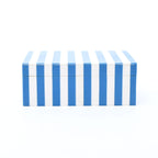 Blue Striped Resin Storage Box 17cm Glossy MDF