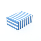 Blue Striped Resin Storage Box 17cm Glossy MDF