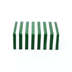 Green Striped Resin Storage Box Glossy MDF