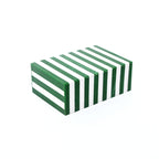 Green Striped Resin Storage Box Glossy MDF