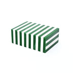 Green Striped Resin Storage Box Glossy MDF