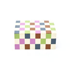 Checkered Resin Storage Box 7x5x3 Inch Glossy MDF